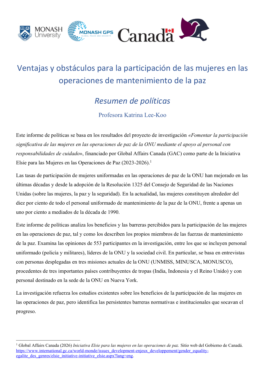 Participación de las mujeres — Español